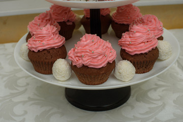 Sweet and colorfu birthday candy bar. cupcake