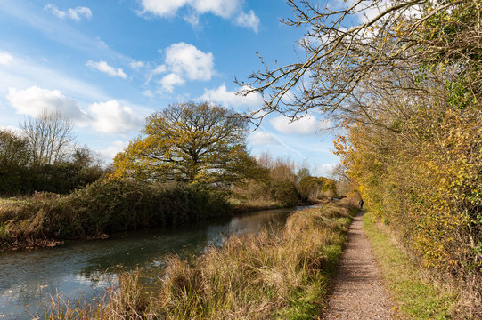river scene in hampshire sodden basingstoke canal