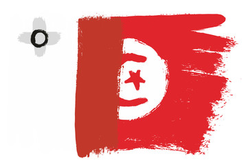 Malta Flag & Tunisia Flag Vector Hand Painted with Rounded Brush