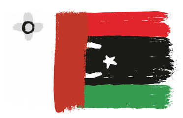 Malta Flag & Libya Flag Vector Hand Painted with Rounded Brush