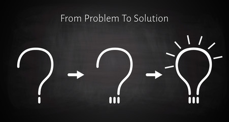 From problem to solution concept background. - obrazy, fototapety, plakaty