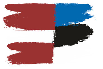 Latvia Flag & Estonia Flag Vector Hand Painted with Rounded Brush