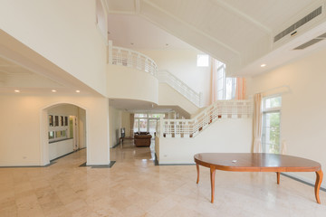 Empty bright living room without furniture