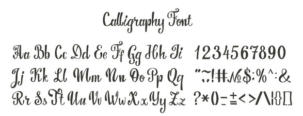 Calligraphy font set.