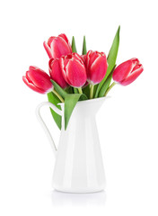 Red tulip flowers bouquet