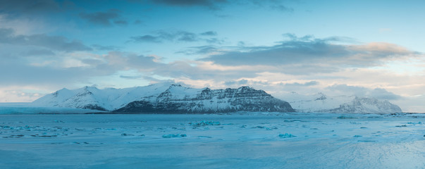 Icelandic gracier in sunset