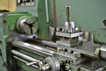 Lathe, equipment in the factory in the machine tool workshop