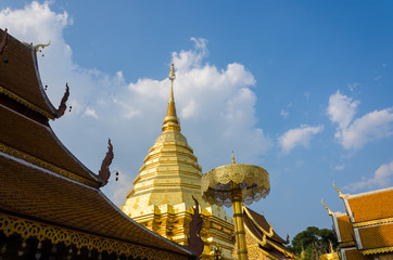 Wat Doi Suthep in Blue Sky Chiang Mai Thailand