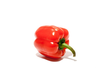 red pepper over white background
