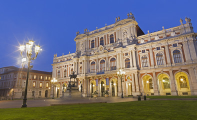 Fototapeta na wymiar Turin - The Palazzo Carignano.