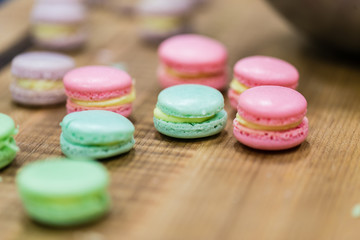 pastel colored macarons
