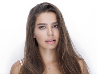 Fototapeta premium face of beautiful woman with day makeup.