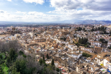 Fototapeta na wymiar View of granada from alcazaba