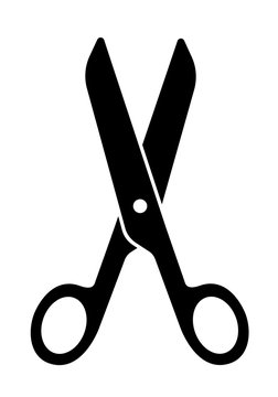 Scissors For Cutting Flat Icon Style - Stock Vector.