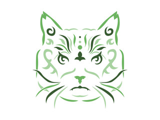 Tribal cat illustration