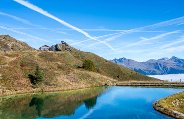 Mountain lake above Grindelwald, Switzerland.