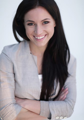 close-up face of a successful young woman.