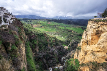Fototapeta na wymiar Ronda town perched on cliff