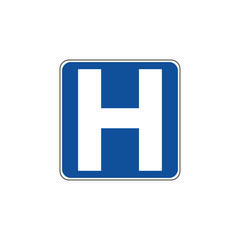 USA traffic road sign. general service sign for hospital.vector illustration