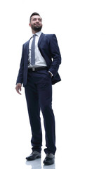 in full growth. businessman with crossed arms