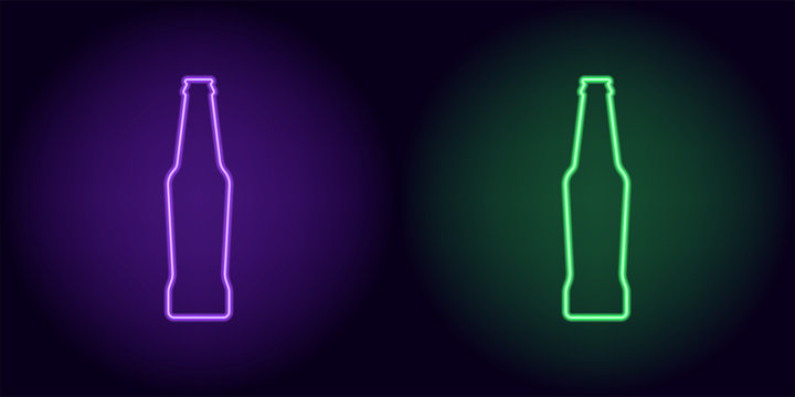 Purple And Green Neon Beer Bottle