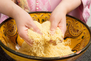 Cooking couscous - obrazy, fototapety, plakaty