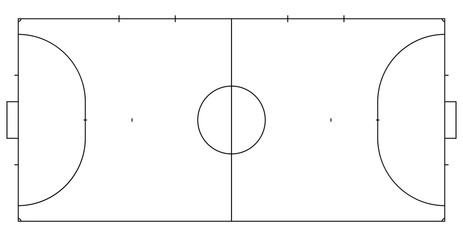 Futsal or mini football line court. Markup for game of futsal. Sport background.