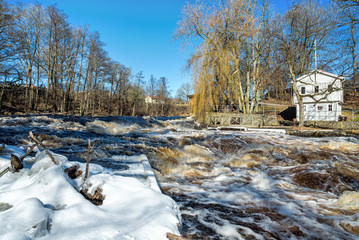 Morrum water cascades in March