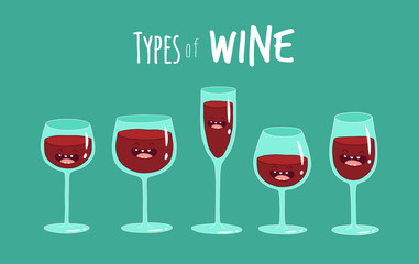 This is  types of wine. The funny glasses of wine you can use in the menu, in the shop, in the bar, the card or stickers.