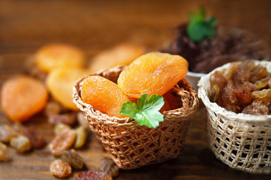 dry apricots and various dry fruits
