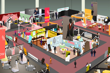 Wedding and Bridal Trade Show Illustration