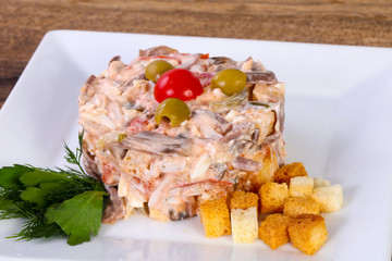 Beef salad with parsley