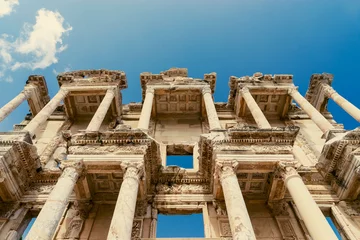 Foto auf Glas Facade of ancient Celsius Library in Ephesus, Turkey © klenger