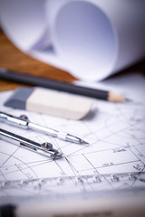 Indastrial drawing detail and several drawing tools