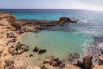 Fototapeta na wymiar Es Calo des Mort beach, Formentera, Spain