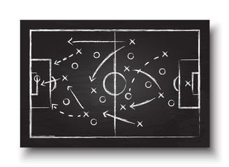 Soccer cup formation and tactic . Blackboard with football game strategy  . Vector for international world championship tournament 2018 concept
