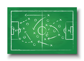 Soccer cup formation and tactic . Blackboard with football game strategy  . Vector for international world championship tournament 2018 concept © stockdevil