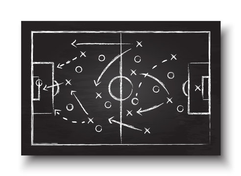 Soccer cup formation and tactic . Blackboard with football game strategy  . Vector for international world championship tournament 2018 concept