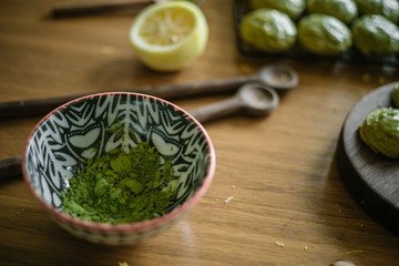 green tea matcha sugar cookies