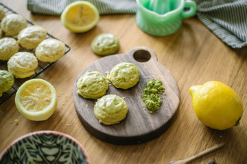 green tea matcha sugar cookies