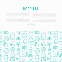 Fototapeta na wymiar Hospital concept with thin line icons for doctor's notation: neurologist, gastroenterologist, manual therapy, ophtalmologist, cardiology, allergist, dermatologist, dentist. Vector illustration.