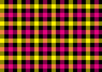 ガンクラブチェック- 赤と黒と黄色