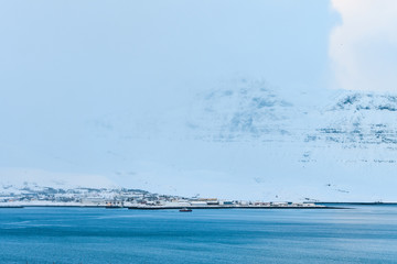 Icelandic fields during winter season