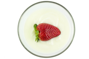 Yogurt and strawberry