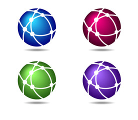 Networks Globe Connections Logo Symbols Icons