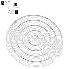 Abstract 3D wireframe geometric shape isolated on white background Circle wave on grid