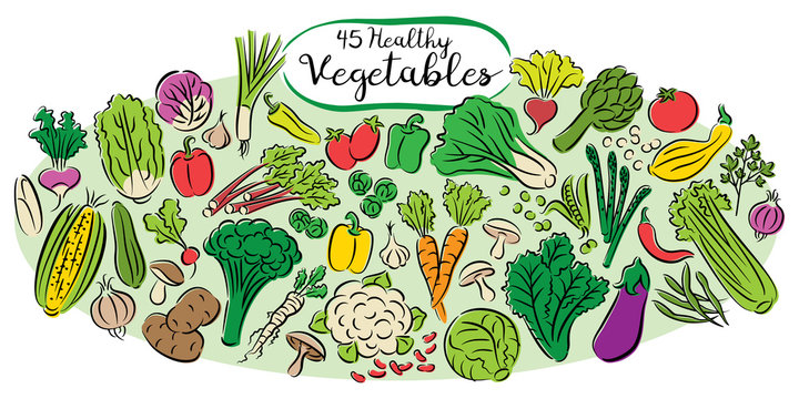Vegetable Doodles Collection