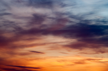 Fototapeta na wymiar Dramatic sky at sunset, beautiful bright clouds,