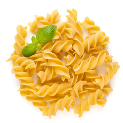 Pasta spiral isolated on the white background.