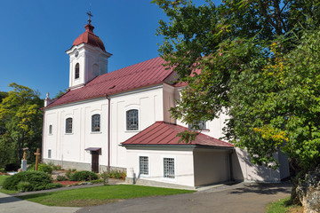Fototapeta na wymiar Church of St. Luke on spa resort Sklene Teplice, Slovakia.